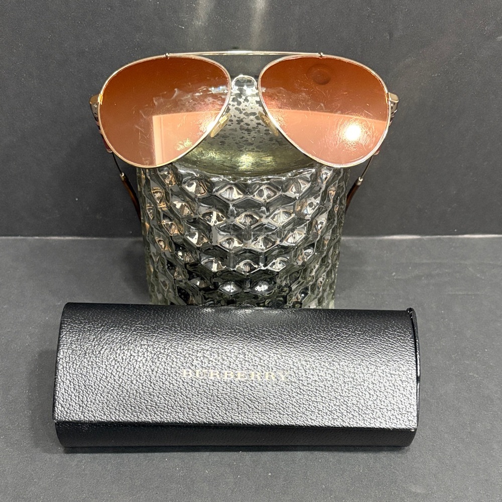 Burberry Brown Aviator Sunglasses with Black Case